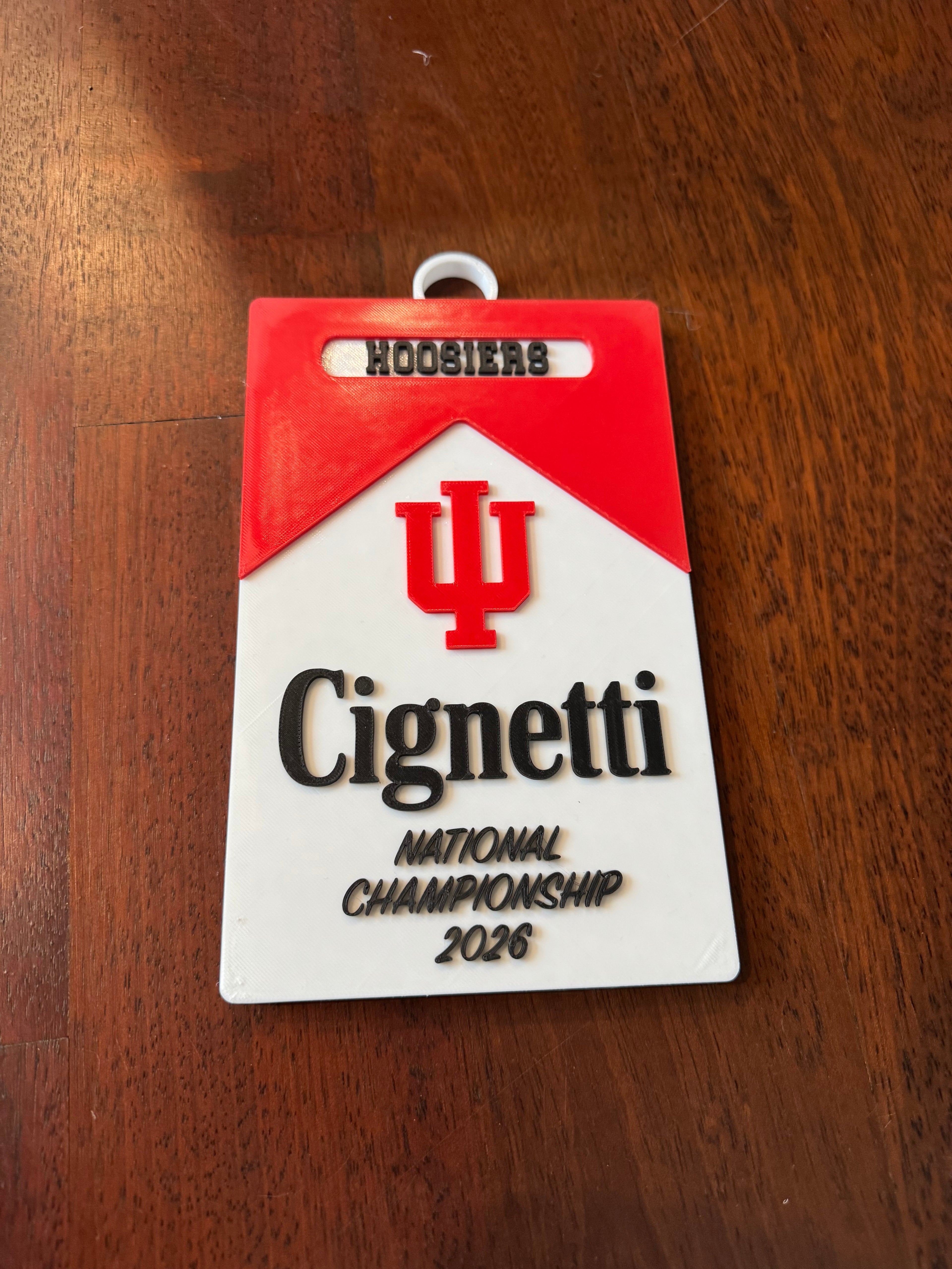 Indiana Hoosiers Curt Cignetti Hype Chain - 3D Printed (Plaque Only)