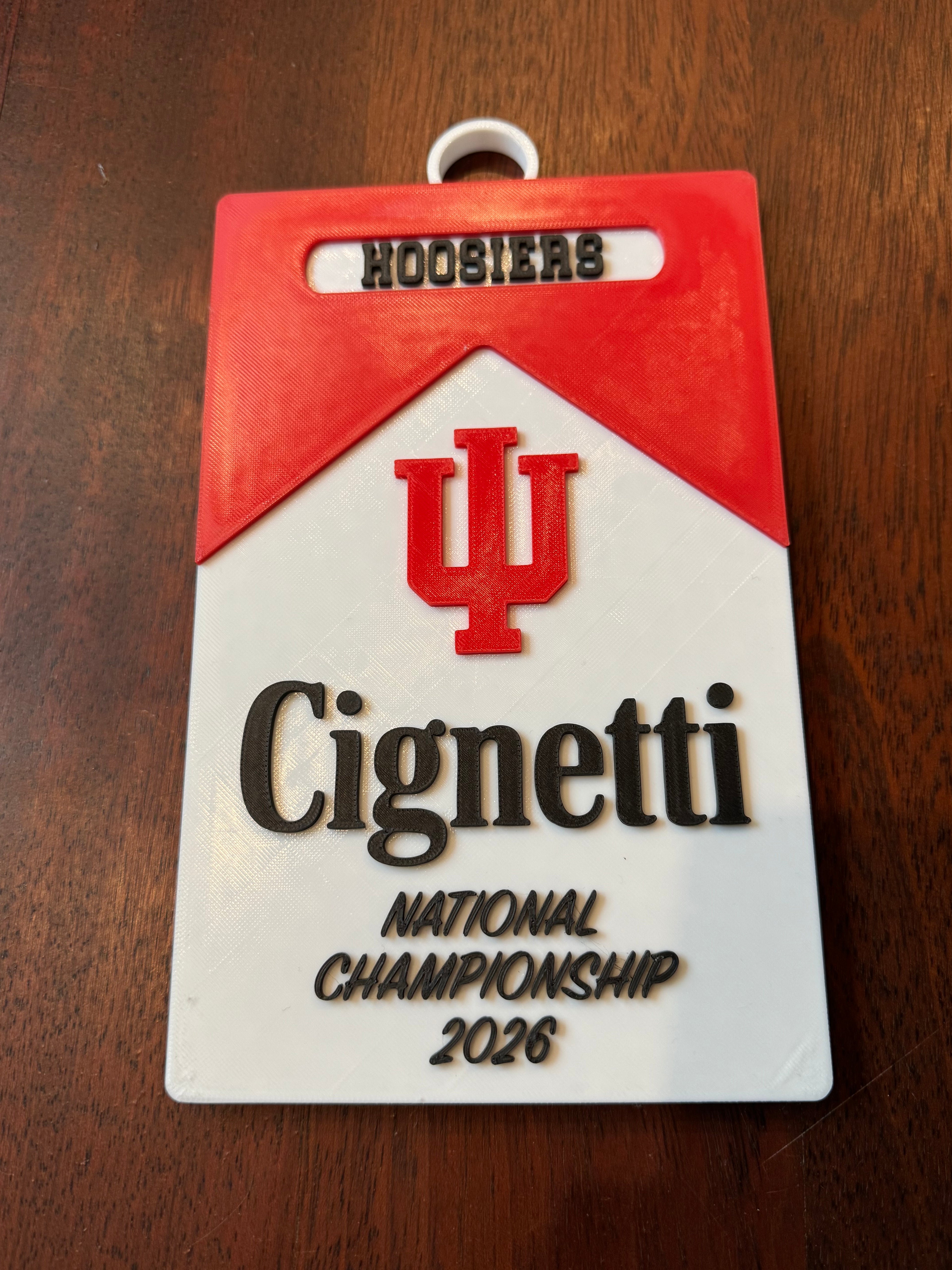 Indiana Hoosiers Curt Cignetti Hype Chain - 3D Printed (Plaque Only)