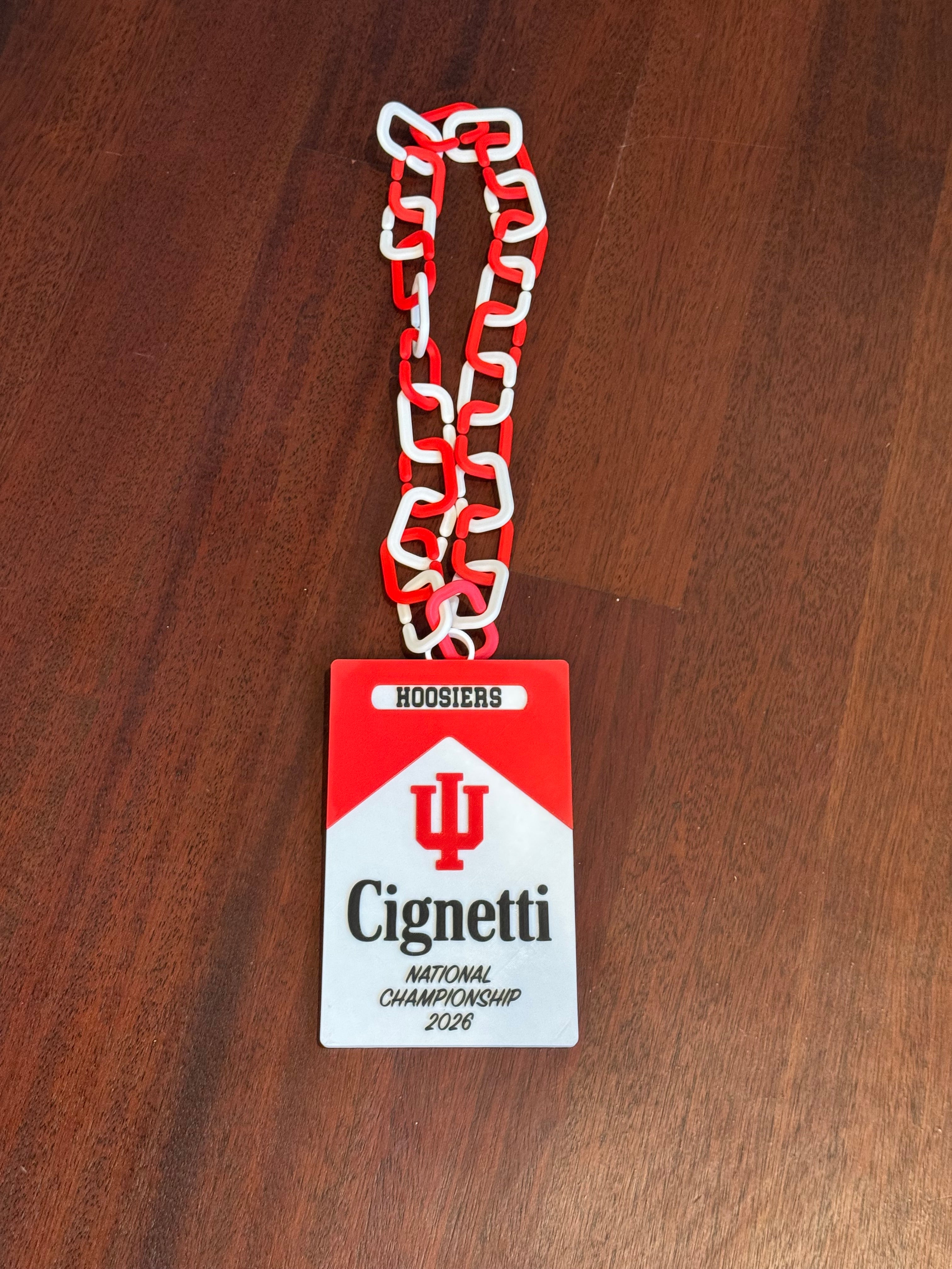 Indiana Hoosiers Curt Cignetti Hype Chain - 3D Printed (with Chain)